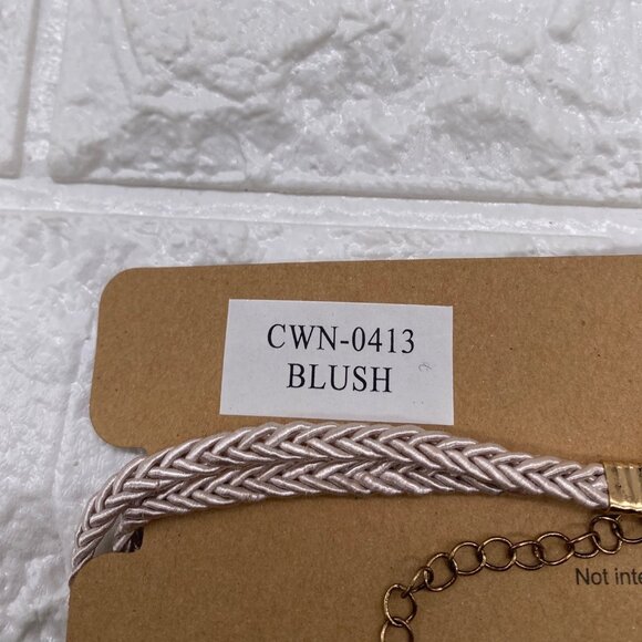 JT‎ Womens Blush Choker Necklace W/ Tassels Braided Design Adjustable - Picture 3 of 11